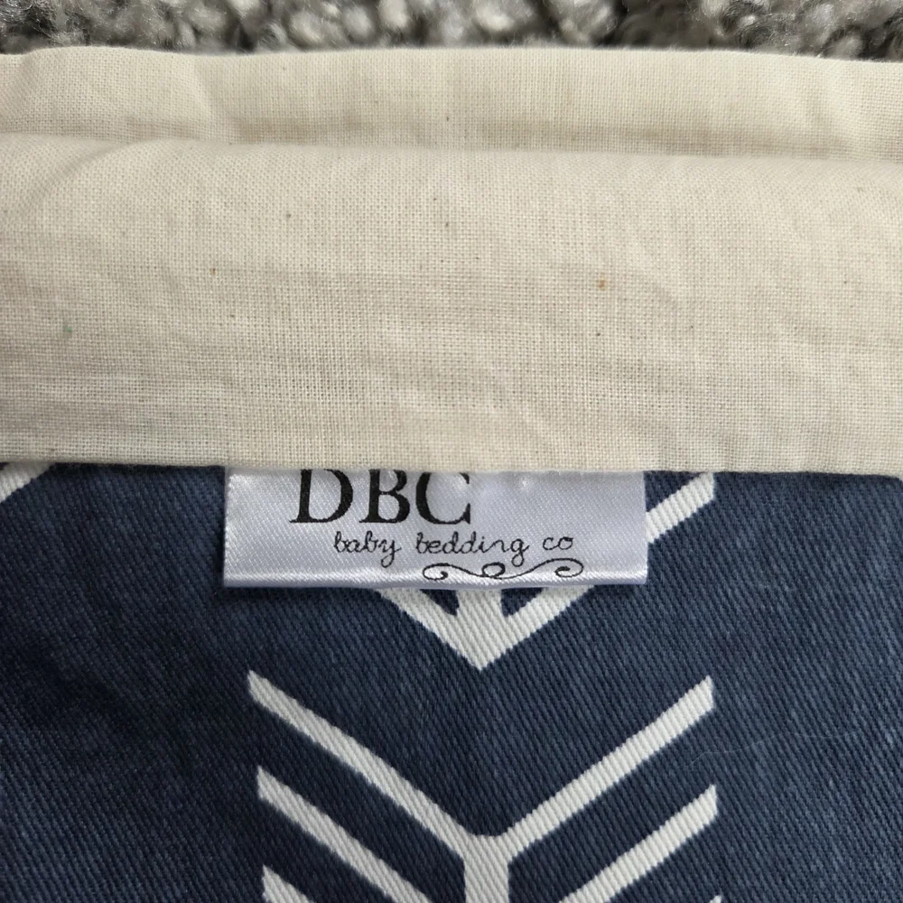 DBC Baby Bedding Co Crib Skirt Navy Arrow Theme Unisex Nursery Bedding